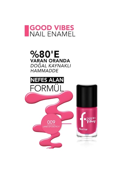 Flormar Good Vibes Yüksek Pigmentli & Parlak Bitişli Nefes Alabilen Oje 009 Landof Exotic Fruits