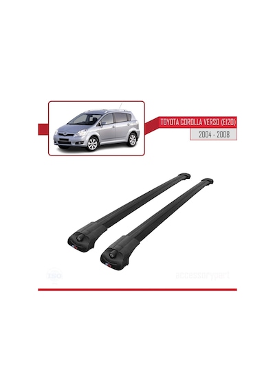 Toyota Corolla Verso E120 2004-2008 Arası İle Uyumlu Ace-1 Ara Atkı Tavan Barı Siyah