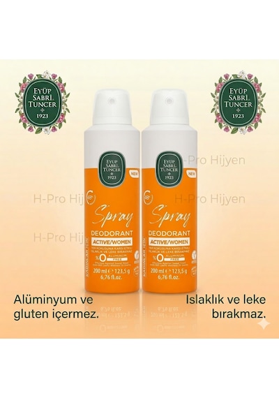 Eyüp Sabri Tuncer Est Active/women Deodorant 200 Ml 2 Adet- Islaklık Ve Leke Karşıtı, H-pro Hijyen