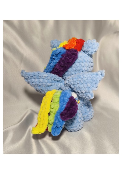 El Yapımı Tığ İşi My Little Pony Peluş Oyuncak Rainbow Dash 10094-lacivert 02 - Çok Renkli