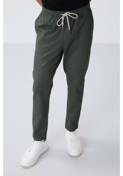 Tommy Life Haki Yüzeyi Dokulu Standart Fit Erkek Eşofman Alt - 82155