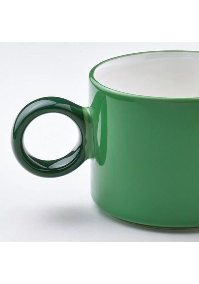 Ikea Pıggål Beyaz-yeşil 30 Cl Kupa Seti 2 Adet Beyaz - Yeşil