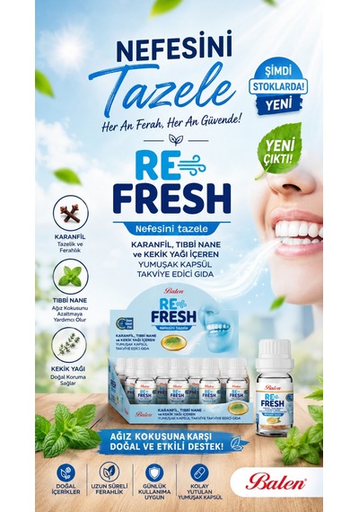 Balen Re Fresh Ağız Kokusu İçin Rahatlatıcı 60 Kapsül