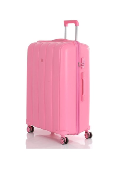 Mçs Bavul Büyük Ve Kabin 2li Set Kırılmaz Silikon Valiz V305 Pembe