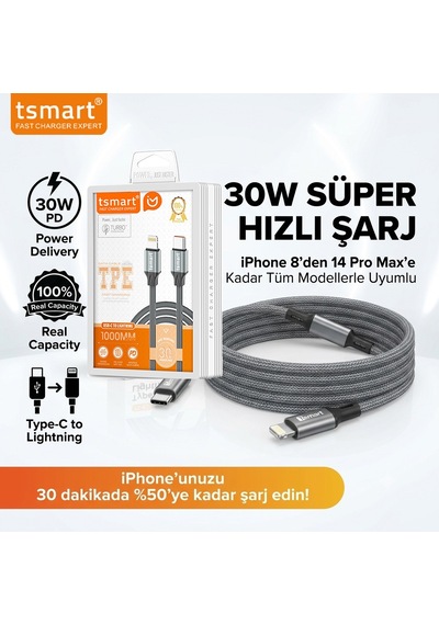 Tsmart TS-K20 20 W USB-C To Lightning Hızlı Şarj Kablosu
