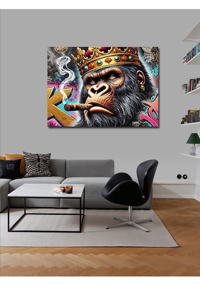 Kanvas Tablo Maymun Kral Grafiti