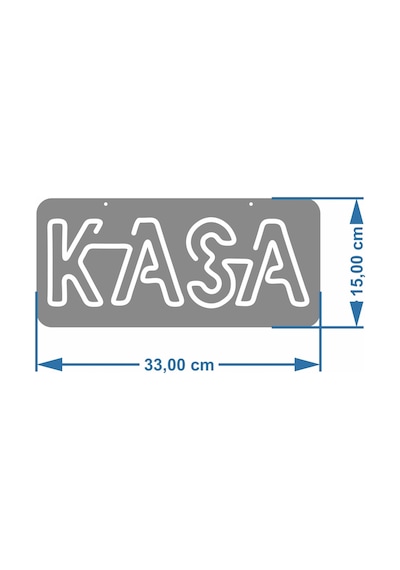 Kasa Yazısı Neon Led Dükkan - İşyeri - Cafe - Lokanta Kasa Banko Yazısı Mavi Mavi