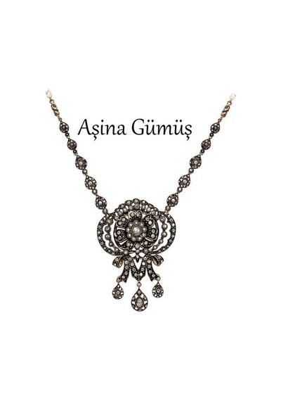 Elmas Montur Muhteşem Yüzyıl Ottoman Style Gerdanlık Kolye Bronz