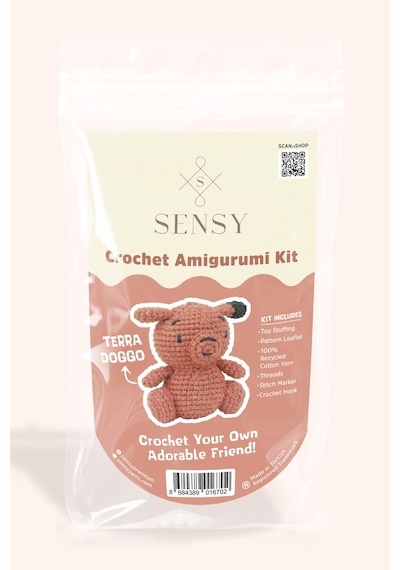 Sensy Amigurumi Kit Başlangıç Seviye Amigurumi Kiti Amigurumi Örgü Kit Terra Doggo