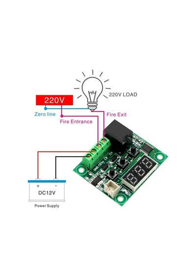 W1209 Röle Çıkışlı Dijital Termostat Kuluçka Akvaryum Sıcaklık Kontrol Kartı