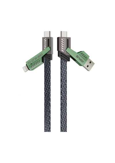 4in1 65w Pd Hızlı Şarj Kablosu İphone Android Uyumlu Type C Lightning Kumaş Örgü Data Pro 1.5 Metre -