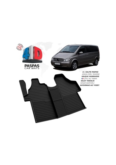Mercedes Vito W639 4d Araca Özel Havuzlu Kauçuk Paspas 2004-2014