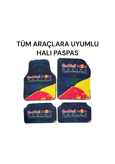 Lüx Oto Halı Paspas Desenli Yıkanabilir Unıversal Her Araca Uyumlu Redbulll