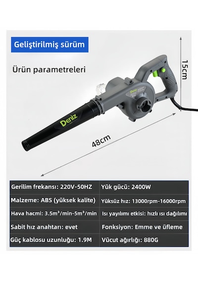 Deniz King CFJ-001Hava Üfleme Emme Makinesi Hava Üfleme Körüğü