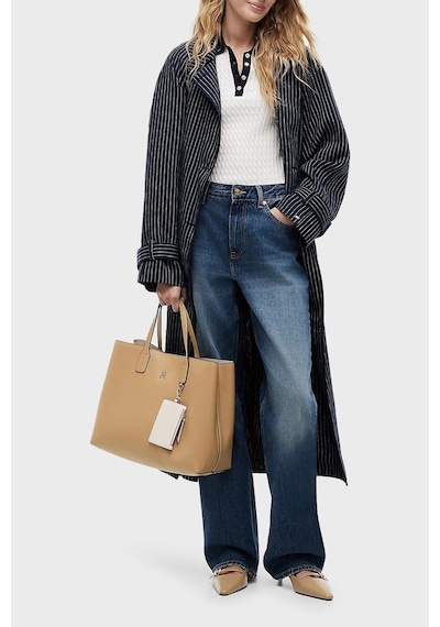 Tommy Hilfiger Logolu Çıkarılabilir Askılı Çanta Kadın Çanta Aw0aw18722 Rbl Koyu Bej
