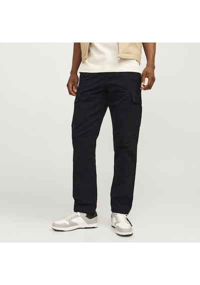 Jack & Jones Erkek Pamuklu Kargo Pantolon - Kane - 12258150 Siyah