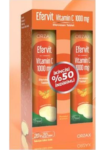 Efervit Vitamin C 1000 Mg 20 Efervesan Tablet 2 Adet
