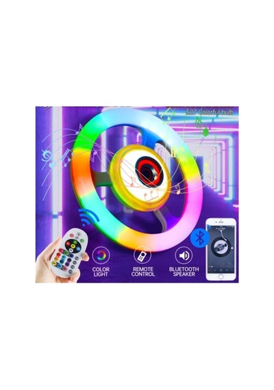 Rgb Bluetooth Hoparlör Ufo Led Ampul Tipi Disko Işıklı Lamba Speaker Çok Renkli