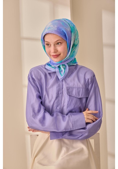 Silk Home Olinda İpek Eşarp 47004-16 Lila, Turkuaz, Yeşil, Mavi
