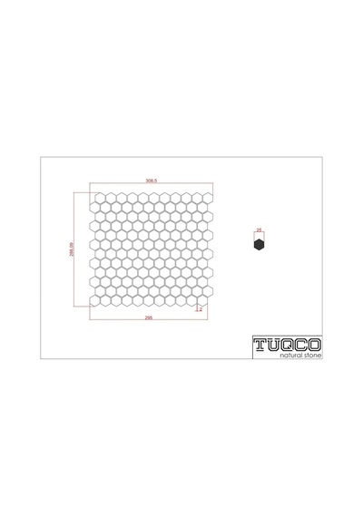 Tuqco Doğaltaş 1'' Hexagon Golden Eskiitme Mermer Mozaik
