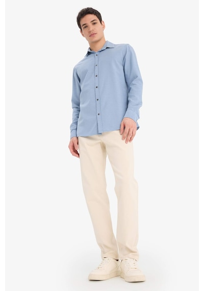 DeFacto Slim Fit Dar Kesim Pamuklu Basic Düz Uzun Kollu Gömlek A4644AX25SPBE299