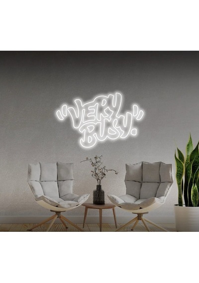 "very Busy" Yazılı Neon Tabela Beyaz