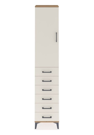 Arges Dolap 3 Raflı 6 Çekmeceli Tek Kapaklı 44x30x221 Çam-aytaşı Çam