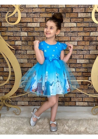 Neşeli Bebe Frozen Elsa Temalı Yazlık Kız Çocuk Elbise 4-7 Yaş Hafif Kumaş Günlük Kullanıma Uygun Mavi Neşeli Bebe Frozen Elsa Temalı Yazlık Kız Çocuk Elbise 4-7 Yaş Hafif Kumaş Günlük Kullanıma Uygun Mavi