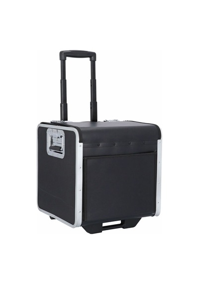 Alassio 37 Cm 2 Tekerlekli Dayanıklı Pilot Çantası, Siyah, Alüminyum Çerçeve, Kilitlenebilir Sap