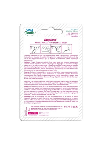 Stopever Arayüz Fırçası Pembe Size O 0.40 Mm Ve Arayüz Fırçası Kırmız Size 2 0.50 Mm