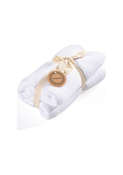 Müslin Yastık Kılıfı 2 Adet Set, 50x70 Cm 100% Pamuk Yumuşak Nefes Alabilir Kapaklı 4 Katlı Muslin Kumaş Düz Renk Yastık Kılıfları Beyaz, 50x70 Cm 2 Adet Çok Renkli