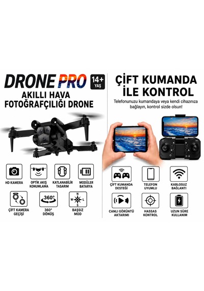 C12s Pro Dron Engelden Kaçınma Hd Kamera Optik Akış Katlanabilir Çift Elektirikli Kamera 360 Derece Dönüş Wifi Cam Kontrol Fpv Kamera Led Işıklı