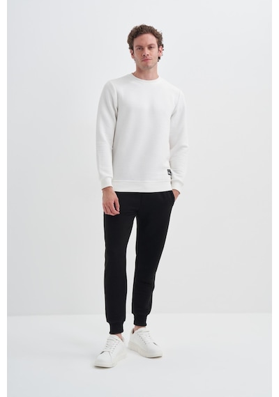Cazador 50460 Erkek Bisiklet Yaka Sweatshirt Ekru