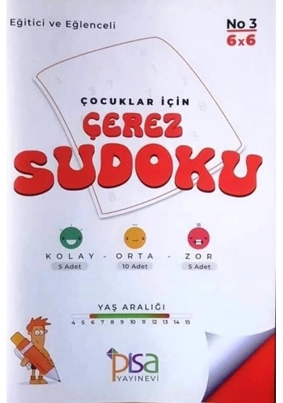 Pisa Çocuklar İçin Çerez Sudoku No 3 - 6 X 6