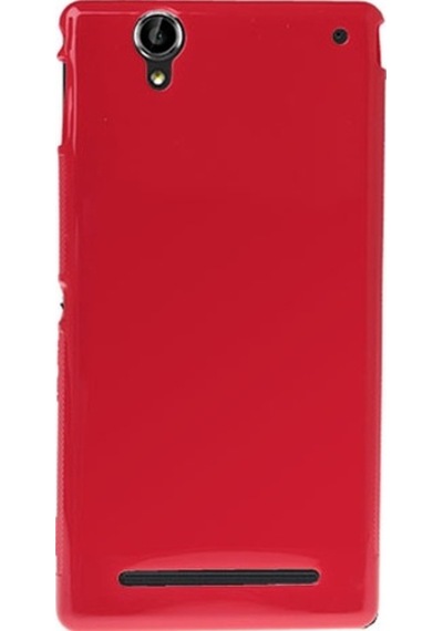 Xperia T2 Ultra İle Uyumlu Silikon Kılıf Kırmızı