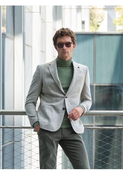 Erkek Yün Ceket Kırçıllı Slim Fit Mono Yaka Torba Cepli Çift Yırtmaçlı Ceket Ncs Jeans 4009-Bej Erkek Yün Ceket Kırçıllı Slim Fit Mono Yaka Torba Cepli Çift Yırtmaçlı Ceket Ncs Jeans 4009-Bej