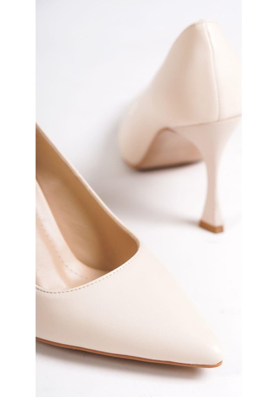 Mubiano Hakiki Deri Mb971-bj Kadın İnce 9 Cm Topuklu Bej Stiletto & Topuklu Ayakkabı Bej