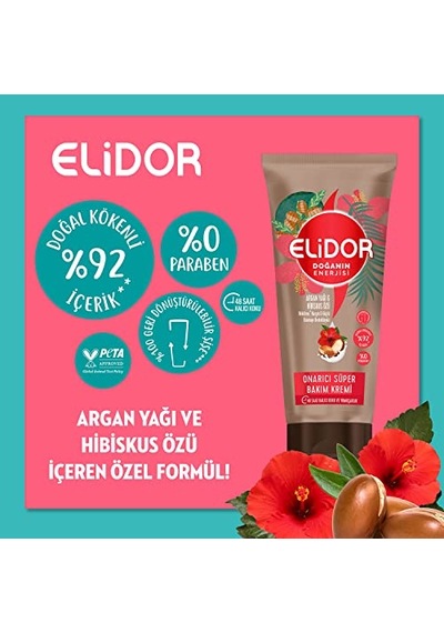 Doğanın Enerjisi Onarıcı Süper Saç Bakım Kremi Argan Yağı Ve Hibiskus Özü Dökülme Karşıtı Ve Güçlü Uz