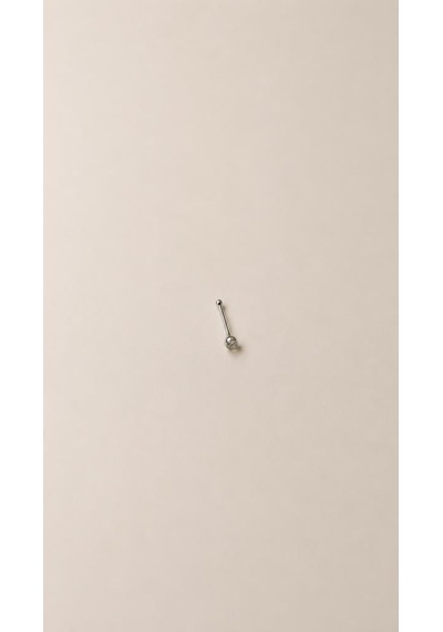 925 Ayar Gümüş Unisex Burun Piercing Hızma Zirkon Taşlı Minimal Nose Stud Günlük Kullanım Gri