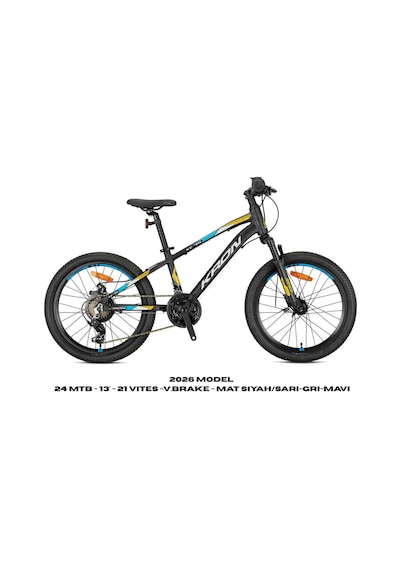 Xc 75 - 24 Mtb - 13' - 21 Vites -v.brake - Mat Siyah/sarı-gri-mavi