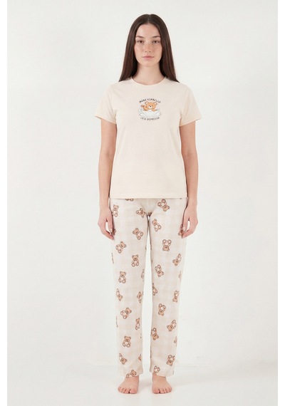 Lela Bayan Pijama Takımı 65790784 Ekru