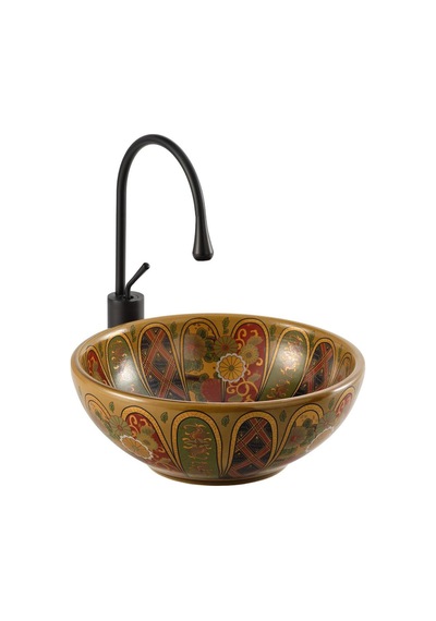 Ey-7050 Tezgah Üstü Lavabo Kahverengi Desenli