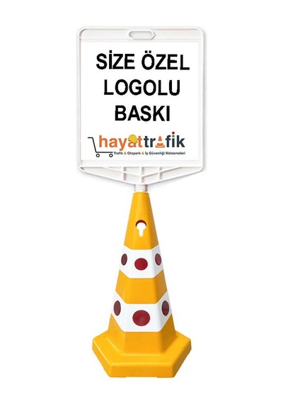 Şirkete Özel Çift Taraf Baskı + Kedi Gözlü Ağırlıklı Trafik Konisi Trafik Dubası