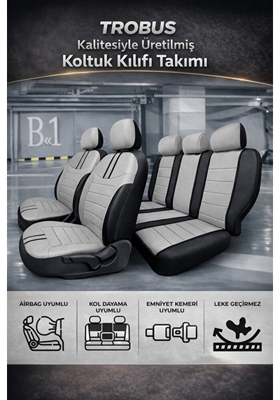 Audi A4 2001 Ve Sonrası Uyumlu Colorline Elegance Deri Gri Siyah