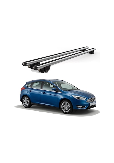Kanca Ford Focus Kombi 2011-2018 Uyumlu Gri Kilitli Ara Atkı 120cm Port Bagaj Tavan Barı
