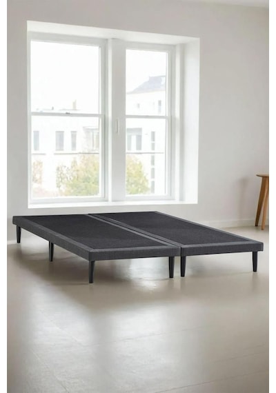 Niron Slim Karyola 150x200 Çift Kişilik Baza, Metal İskeletli Yüksek Ayaklı Koyu Gri Keten Kumaşlı Niron Slim Karyola 150x200 Çift Kişilik Baza, Metal İskeletli Yüksek Ayaklı Koyu Gri Keten Kumaşlı