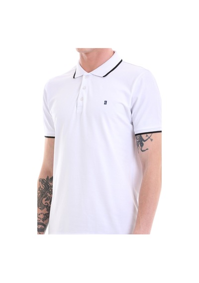 Hatemoğlu Beyaz Regular Fit Düz 100% Pamuklu Polo Yaka Tişört 35361023C008 Beyaz