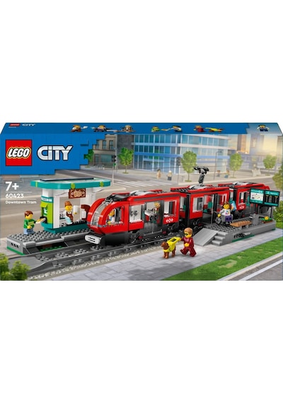 LEGO® City Şehir Merkezi Tramvay İstasyonu 60423 - 7 Yaş ve Üzeri Oyuncak Tren ve Araç Meraklıları için Yaratıcı Oyuncak Yapım Seti (811P)