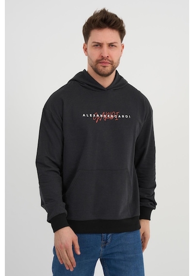 Alexander Gardi Alexandergardı Özel Unisex Baskılı Kapüşonlu Kanguru Cepli Sweatshirt Unx-0017602 Antrasit