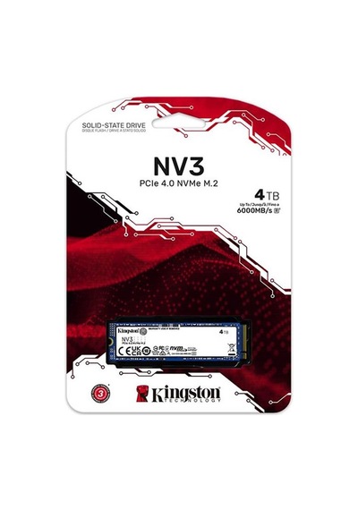 Kingston 4tb Nv3 Snv3s-4000g 6000-5000mb-s Pcı-express 4.0 M.2 2280 Ssd Disk